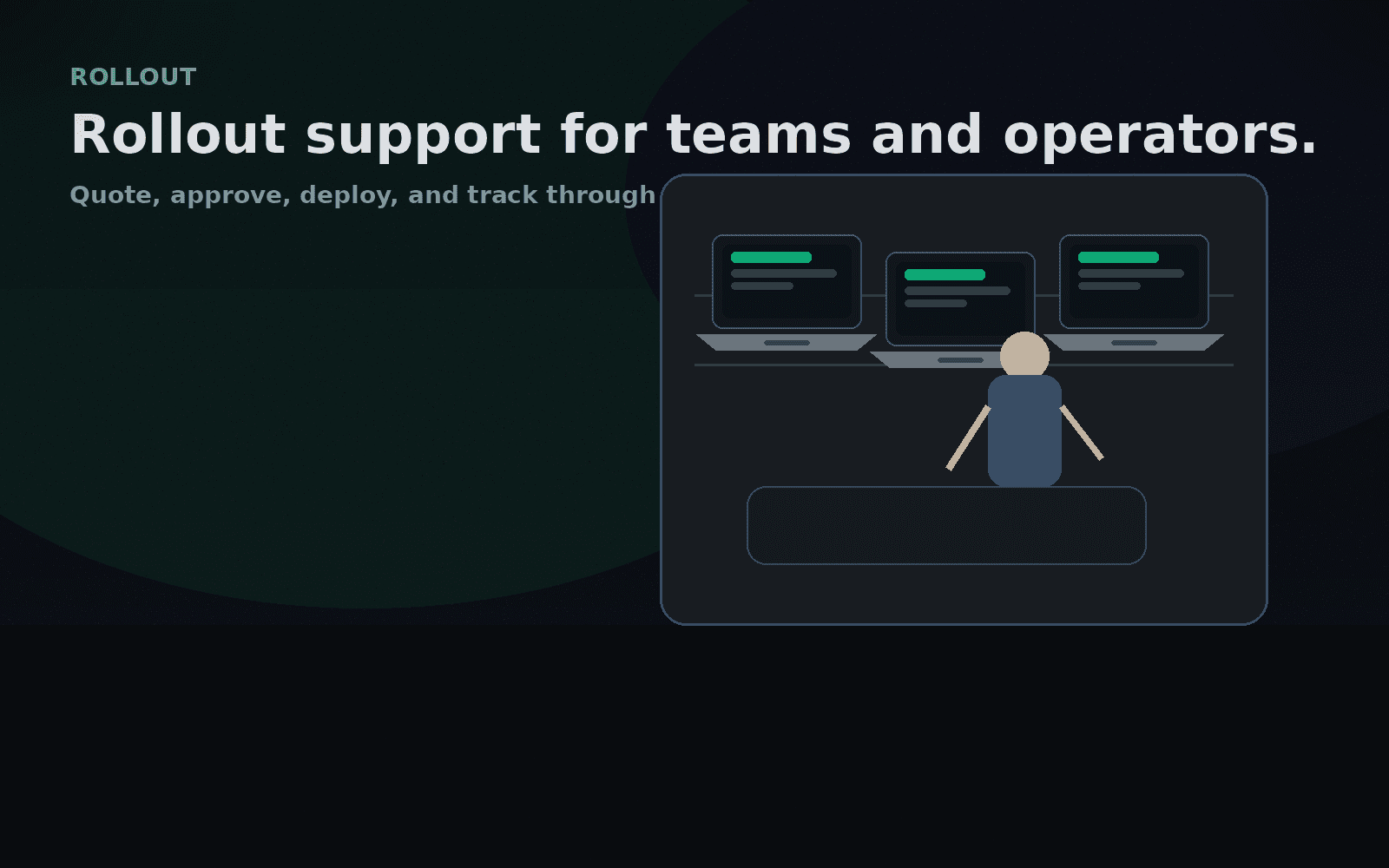 Business rollout support scene with launch planning materials